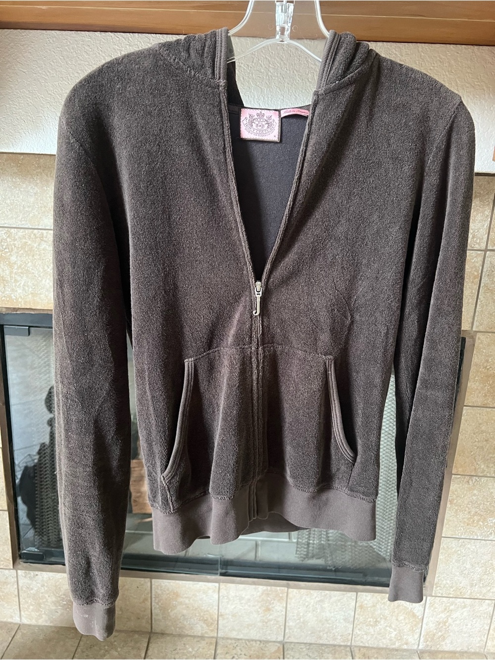 Y2K Juicy Couture Brown Terry Zip Hoodie